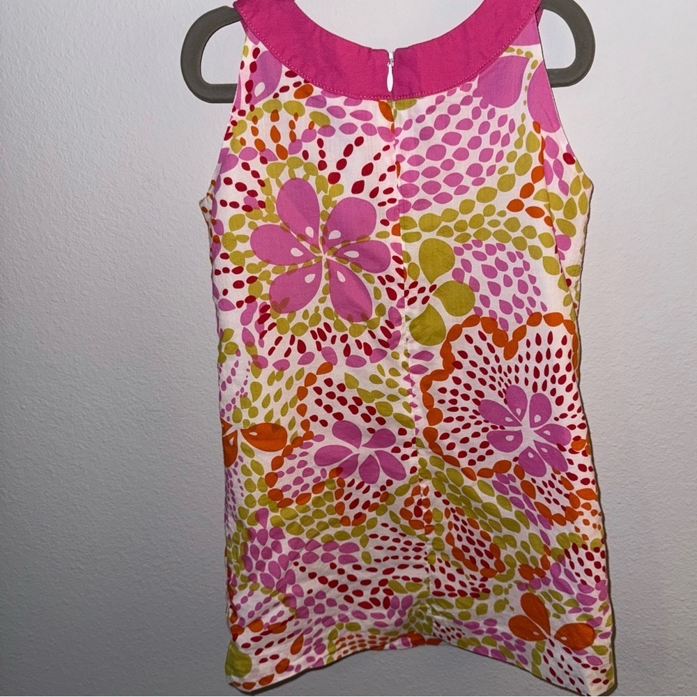 Vibrant Pink and Orange Kids Casual Dress - Picture 2 of 5